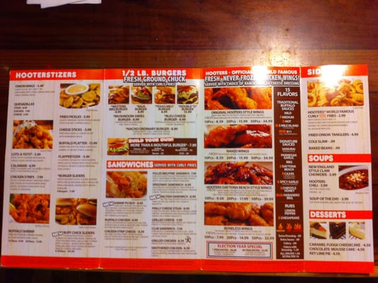 Menu photo 2 Hooters Daytona Beach, FL Menu photo 2 Hooters Daytona Beach, FL