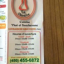 La Chinoise - Opening hours