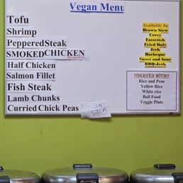 Vegan menu Vegan menu