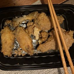 Chicken wings. These were dry and lacked flavor. I only ate one.