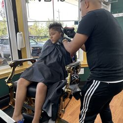 Bay State Barbershop - My son getting haircut
