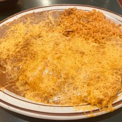 Don Juans Mexican Restaurant - Two enchiladas, shredded pork.