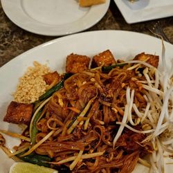 Upper - fried tofu. Pad Thai with tofu.