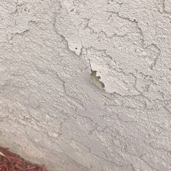 Steve's Ceilings and Drywall - Before: Stucco Wall Damaged By Sprinklers - Drywall Installation & Repair Near Me
