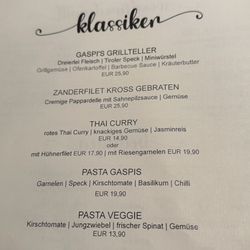Gaspi's - Speisekarte (Jan 2023)