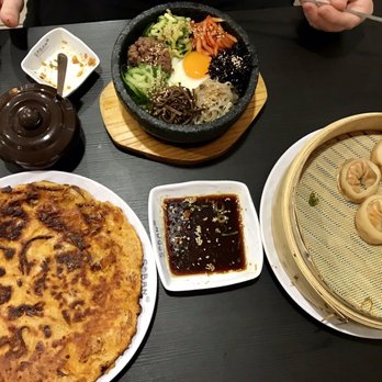 Soban - Bibimbab, Korean pancake with kimchi, and tofu and kimchi dumplings - Korean Near Me - Mannheim, BW