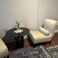 Classy Cat Consignment Furniture - Baker's Furniture by Barbara Barry sofa chairs and table.