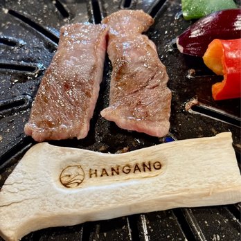 Hangang - Waygu beef filet slices w vegetables and a branded king oyster mushroom slice. - Korean Near Me - Honolulu, Hawaii Hangang - Waygu beef filet slices w vegetables and a branded king oyster mushroom slice. - Korean Near Me - Honolulu, Hawaii