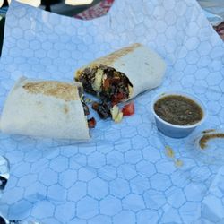 Peirano's Beachfront Cafe - The Emma Wood burrito with a side of salsa