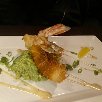 The Perfect Caper - CRISPY SHRIMP Jumbo Prawns, Wrapped in Shredded Filo & Fried, Avocado Relish, Blood Orange Vinaigrette - New American Near Me - Punta Gorda, Florida