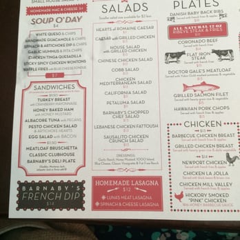 Barnaby's Cafe - Part of the menu - American Near Me - Houston, Texas Barnaby's Cafe - Part of the menu - American Near Me - Houston, Texas