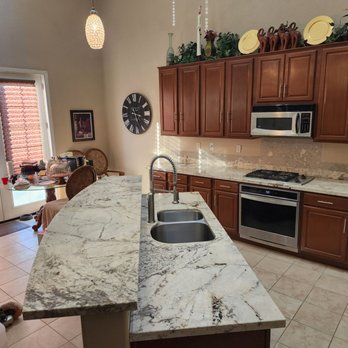 Reseal Marble - kitchen countertop with sink and oven - General Contractors Near Me Reseal Marble - kitchen countertop with sink and oven - General Contractors Near Me