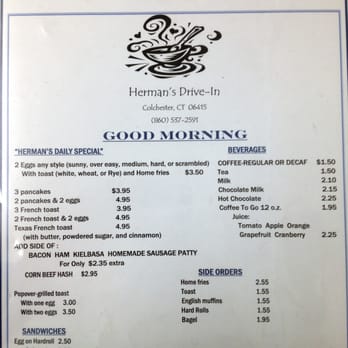 Herman's Diner - Menu - Diners Near Me - Colchester, Connecticut Herman's Diner - Menu - Diners Near Me - Colchester, Connecticut