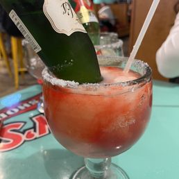 a drink in a glass