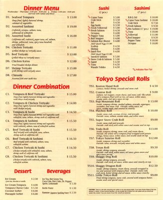 Menu photo 2 Little Tokyo Montgomery, TX