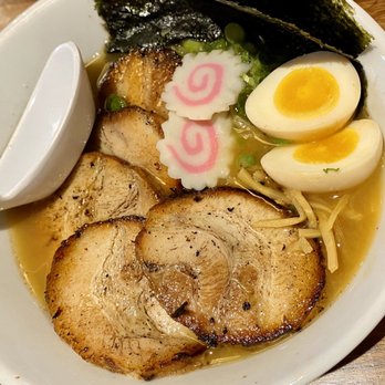 Naruto - Naruto Ramen Chicken Broth with Miso, 5 Slices of Chashu Pork, Green Onions, Bamboo Shoorts, Naruto, Nori Seaweed, and a Seasoned Egg - Ramen Near Me - Albuquerque, New Mexico