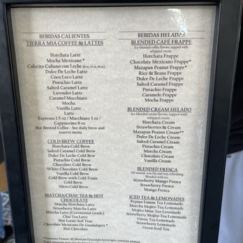 Tierra Mia Coffee - Menu as of 7/25/2024 - Coffee & Tea Near Me - Montebello, California Tierra Mia Coffee - Menu as of 7/25/2024 - Coffee & Tea Near Me - Montebello, California