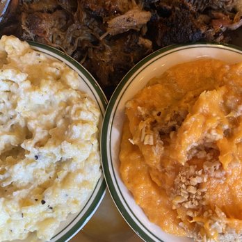 Southern Craft - Pulled Pork Platter with Sweet Potato Souffle and Pepper Jack Grits - Southern Near Me - Johnson City, Tennessee Southern Craft - Pulled Pork Platter with Sweet Potato Souffle and Pepper Jack Grits - Southern Near Me - Johnson City, Tennessee