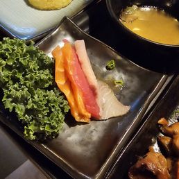$4 sashi upgrade in 3 item bento box. Pieces were shamelessly paper thin slices. Not worth it. Their quality went down a lot. Won't go back. $4 sashi upgrade in 3 item bento box. Pieces were shamelessly paper thin slices. Not worth it. Their quality went down a lot. Won't go back.