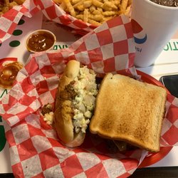 John Wayne burger and a southern dog