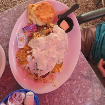 The Stuffed Pig - Pug slopper with Country fried steak on top. - Breakfast & Brunch Near Me - Marathon, Florida The Stuffed Pig - Pug slopper with Country fried steak on top. - Breakfast & Brunch Near Me - Marathon, Florida