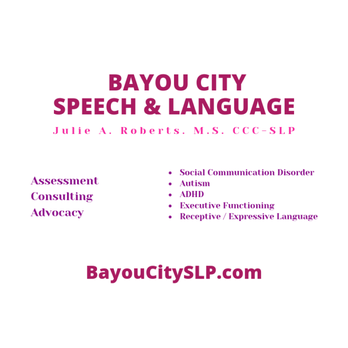 Bayou City Speech & Language - ASHA Certified Speech-Language Pathologist, Consultant, Advocate. BayouCitySLP.com - Speech Therapists Near Me Bayou City Speech & Language - ASHA Certified Speech-Language Pathologist, Consultant, Advocate. BayouCitySLP.com - Speech Therapists Near Me