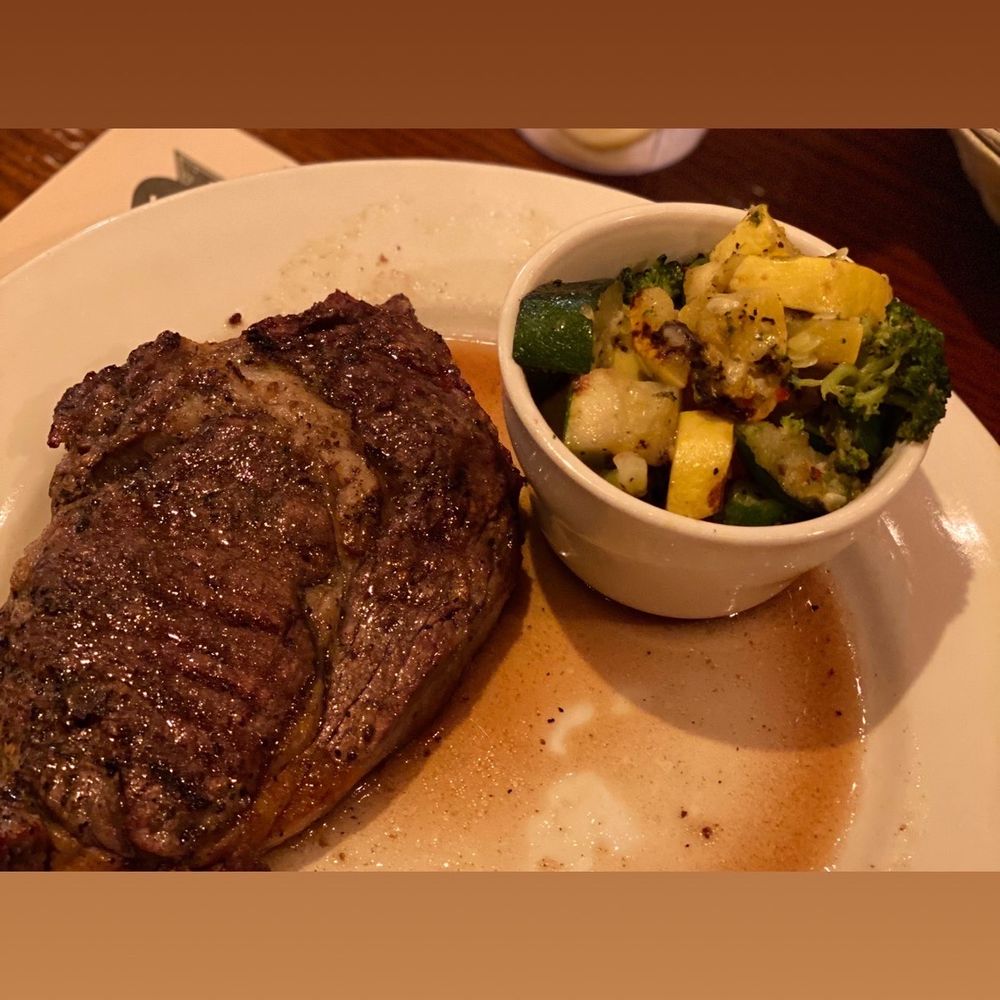 Prime rib and grilled vegetables