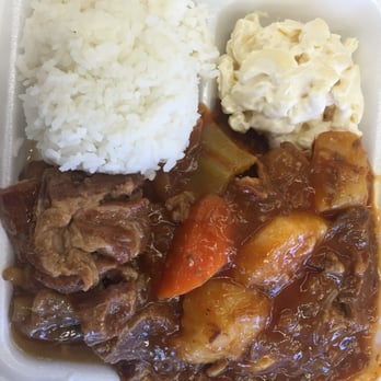 Masa's Cafeteria - Mixed sweet & sour spare ribs & beef stew - Venues & Event Spaces Near Me - Honolulu, Hawaii