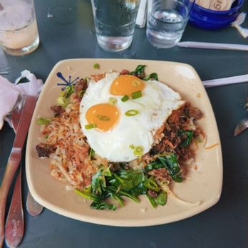 Snooze, an A.M. Eatery - Spud's Deluxe with Sunny Side Up eggs (2x) - Breakfast & Brunch Near Me - Dallas, Texas Snooze, an A.M. Eatery - Spud's Deluxe with Sunny Side Up eggs (2x) - Breakfast & Brunch Near Me - Dallas, Texas