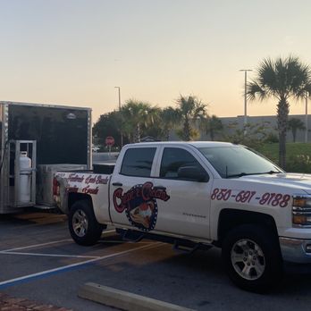 Crepe and Cream - a truck and trailer in a parking lot - Food Trucks Near Me Crepe and Cream - a truck and trailer in a parking lot - Food Trucks Near Me