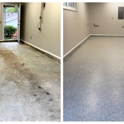 McKay Coating Systems - Here we repaired a very damaged garage floor then installed a new flooring system.