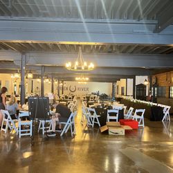 Green River Distilling Company - Main event building being set up for a wedding reception