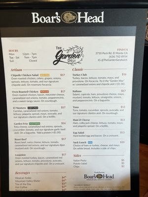 Menu photo 2 The Garden Deli El Monte, CA Menu photo 2 The Garden Deli El Monte, CA