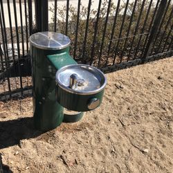 Downtown Spokane Dog Park - Dog drinking fountain