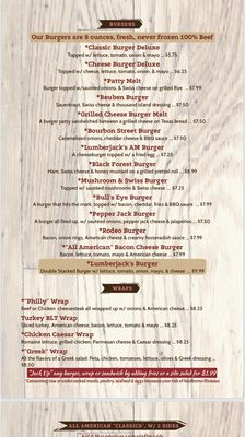 Menu photo 3 Lumberjack's Kitchen Duncannon, PA
