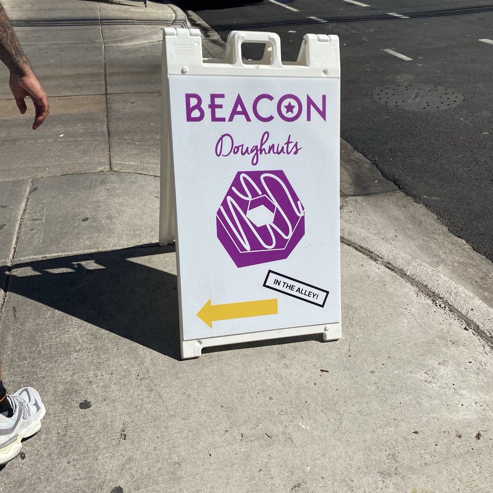 Beacon Doughnuts - Directions Sign - Donuts Near Me - Chicago, Illinois Beacon Doughnuts - Directions Sign - Donuts Near Me - Chicago, Illinois