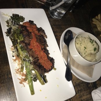 Eureka! - 8oz skirt steak with a side of mashed potatoes - American Near Me - Las Vegas, Nevada Eureka! - 8oz skirt steak with a side of mashed potatoes - American Near Me - Las Vegas, Nevada