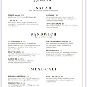 The 501 Restaurant & Bar - Dinner menu - Bars Near Me - San Clemente, California