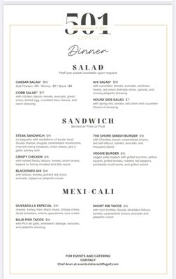 Menu photo 2 The 501 Restaurant & Bar San Clemente, CA