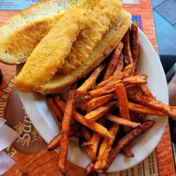 Sandy's by the Beech - Fish Sandwich  - Deep fried Cod with Sweet Potato Fries