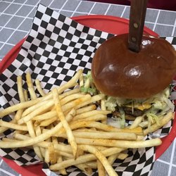 Gayle's - Grilled cheese burger. Loaded with toppings.
