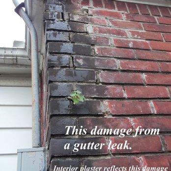 Cornish Home Inspections - Actually, a gutter leak; exterior & interior damage. - Home Inspectors Near Me