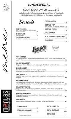 Menu photo 1 Monte's Showbar Grill Dartmouth, NS Menu photo 1 Monte's Showbar Grill Dartmouth, NS