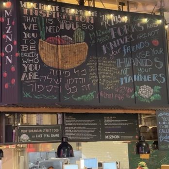 Grand Central Market - Mediterranean Restaurant Menu Board - Public Markets Near Me - Los Angeles, California