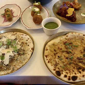 Rooh Columbus - Assorted small plates from the happy hour menu - Indian Near Me - Columbus, Ohio