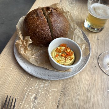Oyster Oyster - Onion bread and some sort of butter made out of flowers - Vegetarian Near Me - Washington, DC, District of Columbia Oyster Oyster - Onion bread and some sort of butter made out of flowers - Vegetarian Near Me - Washington, DC, District of Columbia