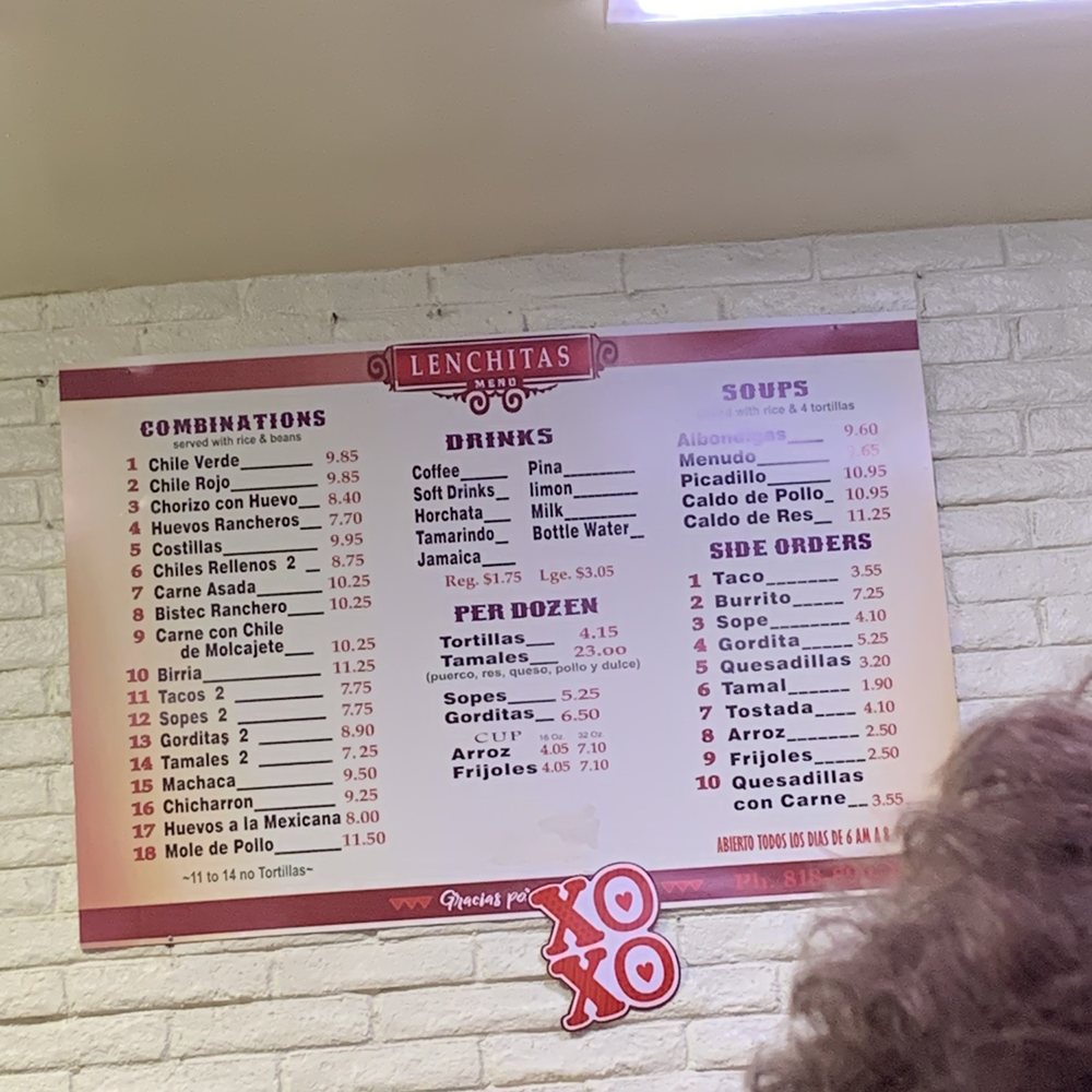 Lenchita's - Menu. Straight up and simple. - Mexican Near Me - Pacoima, California Lenchita's - Menu. Straight up and simple. - Mexican Near Me - Pacoima, California