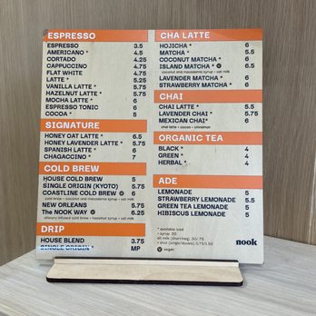 Nook coffee bar - Menu - Coffee & Tea Near Me - Rancho Cucamonga, California Nook coffee bar - Menu - Coffee & Tea Near Me - Rancho Cucamonga, California