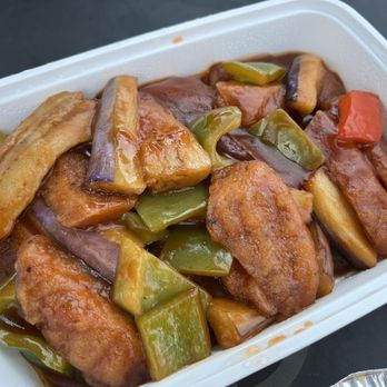 Lotus Vegetarian Restaurant - mock pork w/ sugar vinegar & eggplant - Vegetarian Near Me - Scarborough, Ontario Lotus Vegetarian Restaurant - mock pork w/ sugar vinegar & eggplant - Vegetarian Near Me - Scarborough, Ontario