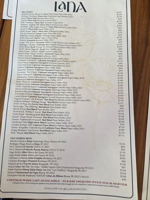 Menu photo 2 Lana Solana Beach, CA